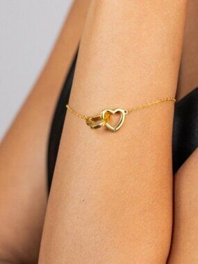 Charter Club Interlocking Heart Bracelet – Sterling Silver Adjustable